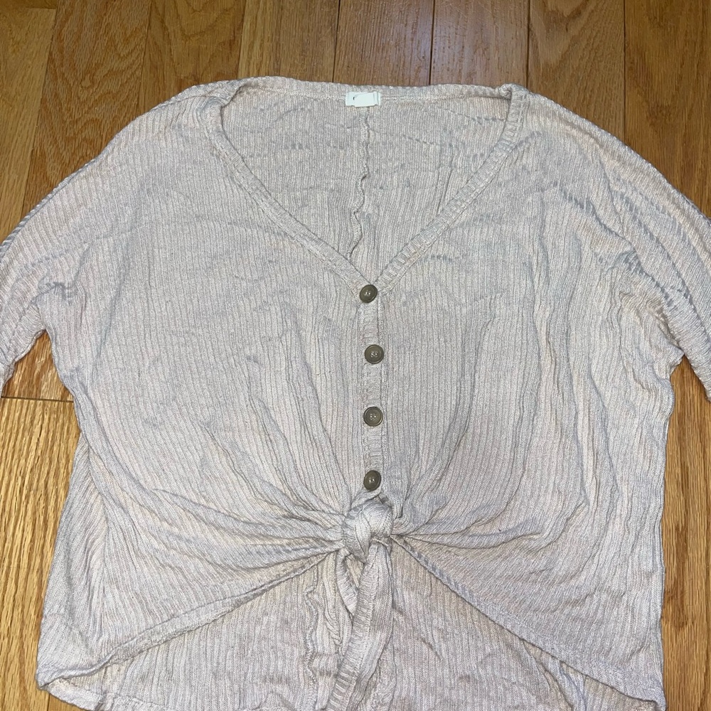 Women's Beige Button-Down Top